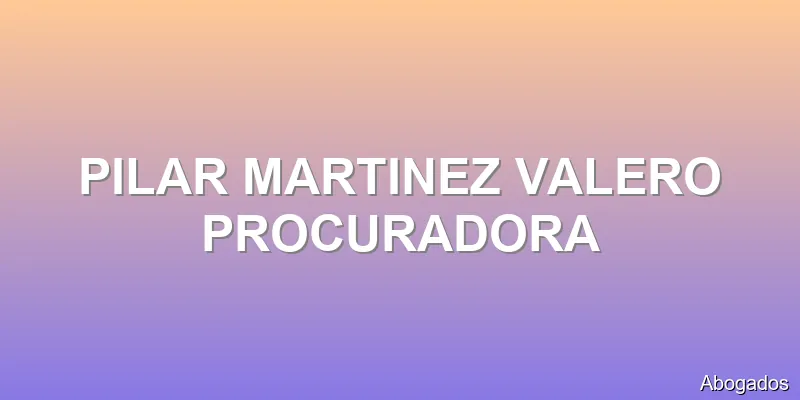 PILAR MARTINEZ VALERO PROCURADORA