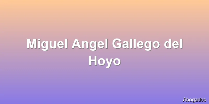 Miguel Angel Gallego del Hoyo