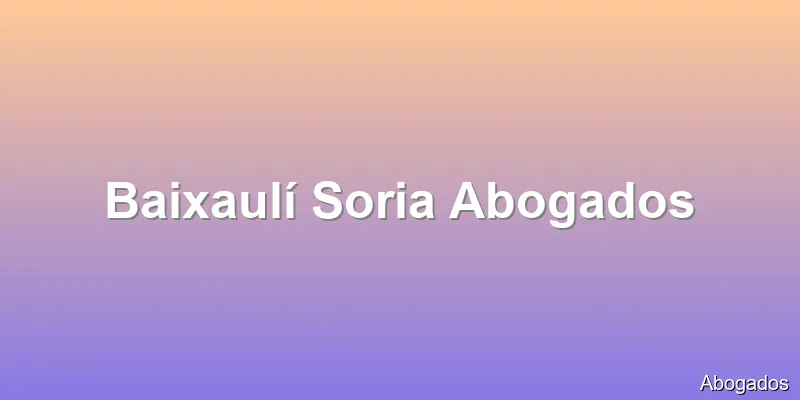 Baixaulí Soria Abogados
