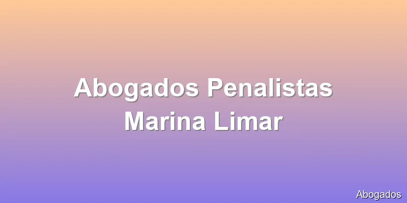 Abogados Penalistas Marina Limar