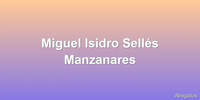 Miguel Isidro Sellés Manzanares