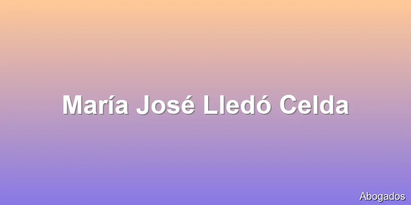 María José Lledó Celda
