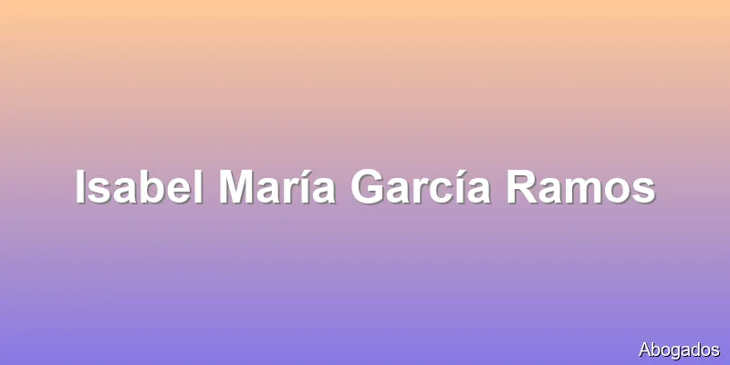 Isabel María García Ramos