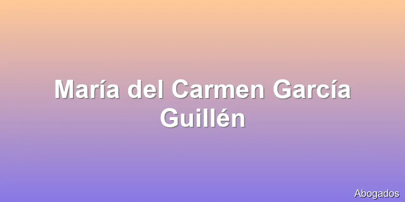María del Carmen García Guillén