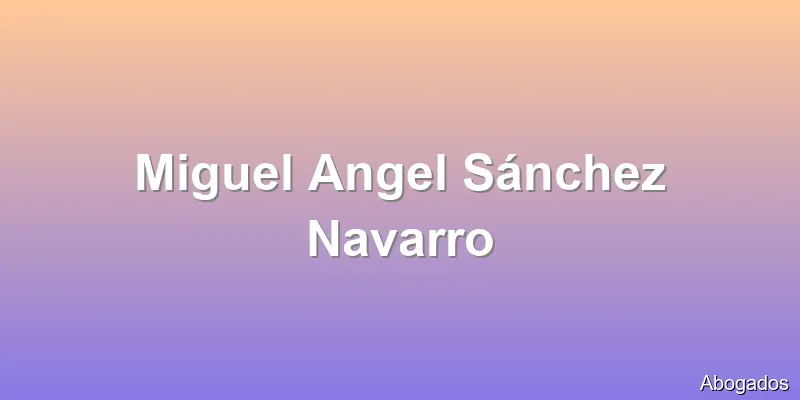 Miguel Angel Sánchez Navarro