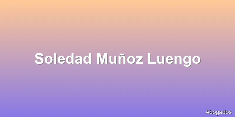 Soledad Muñoz Luengo