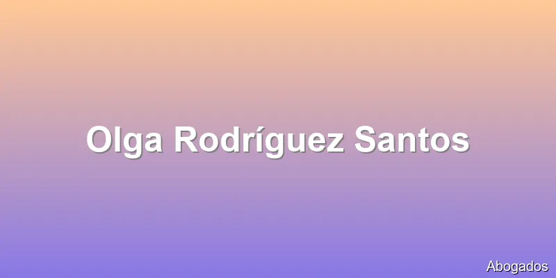 Olga Rodríguez Santos