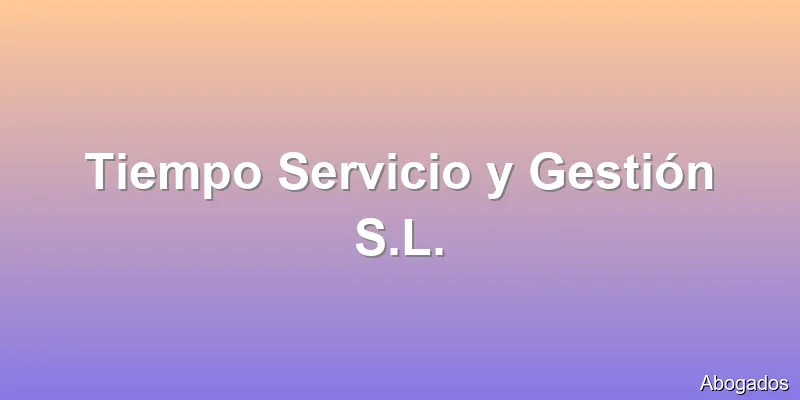 Tiempo Servicio y Gestión S.L.
