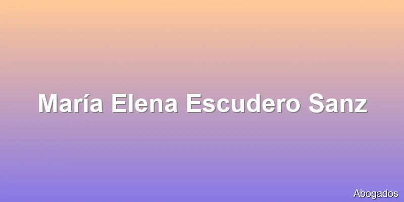 María Elena Escudero Sanz