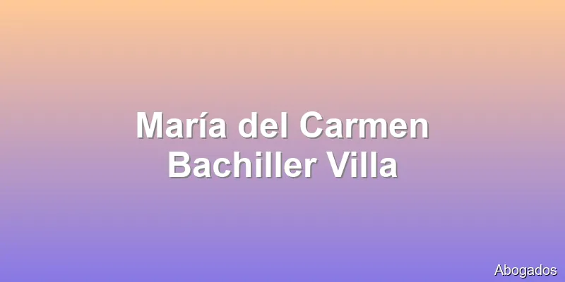 María del Carmen Bachiller Villa