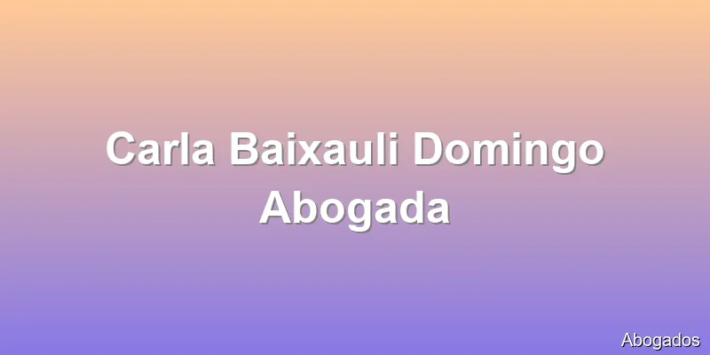 Carla Baixauli Domingo Abogada