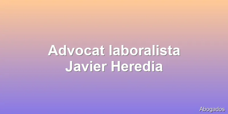 Advocat laboralista Javier Heredia
