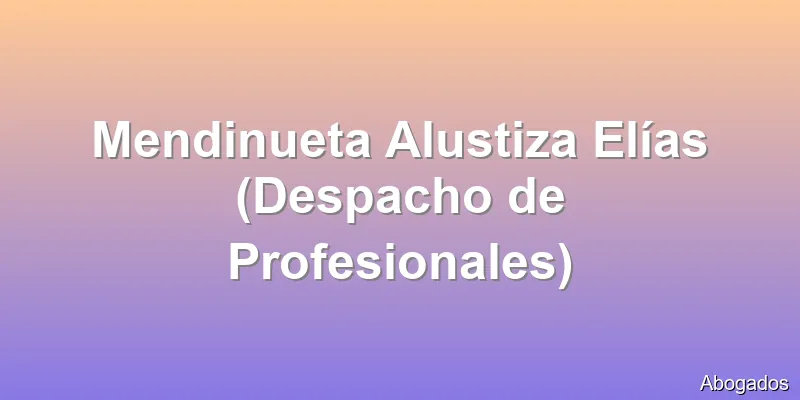 Mendinueta Alustiza Elías (Despacho de Profesionales)