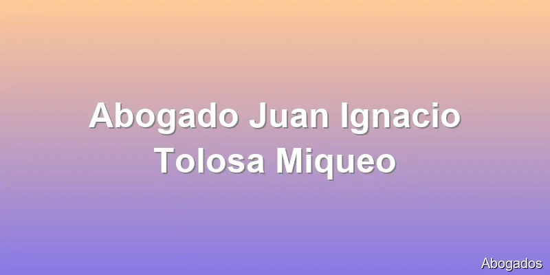 Abogado Juan Ignacio Tolosa Miqueo