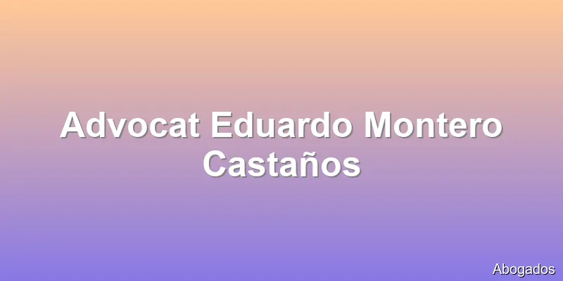 Advocat Eduardo Montero Castaños