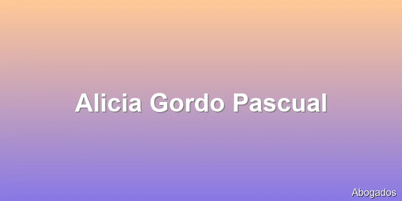 Alicia Gordo Pascual