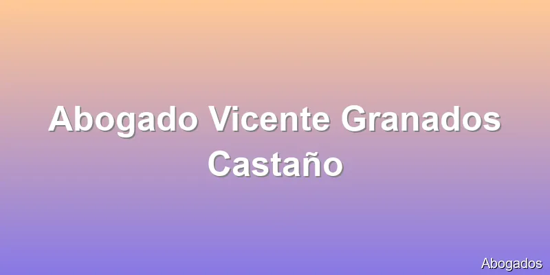 Abogado Vicente Granados Castaño