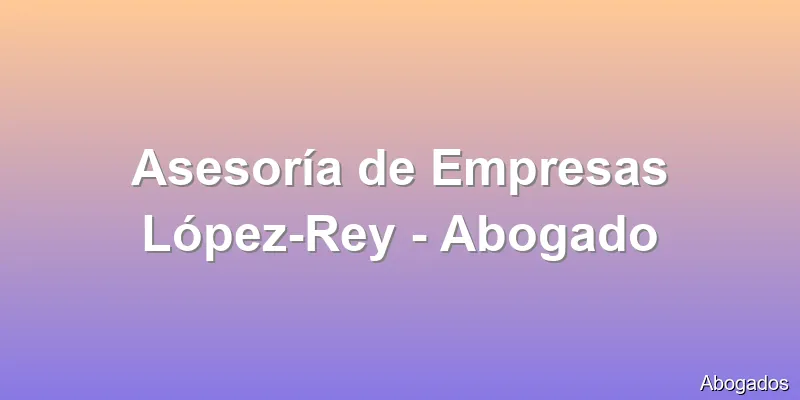 Asesoría de Empresas López-Rey - Abogado