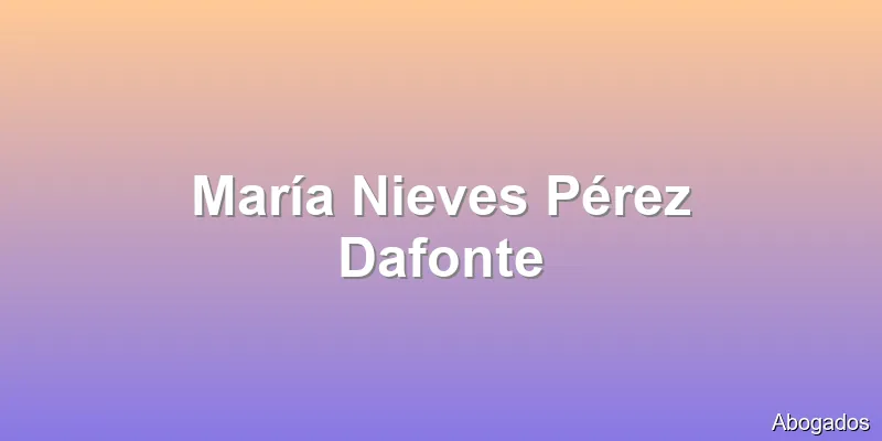 María Nieves Pérez Dafonte