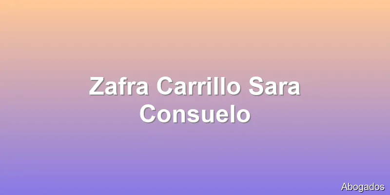 Zafra Carrillo Sara Consuelo