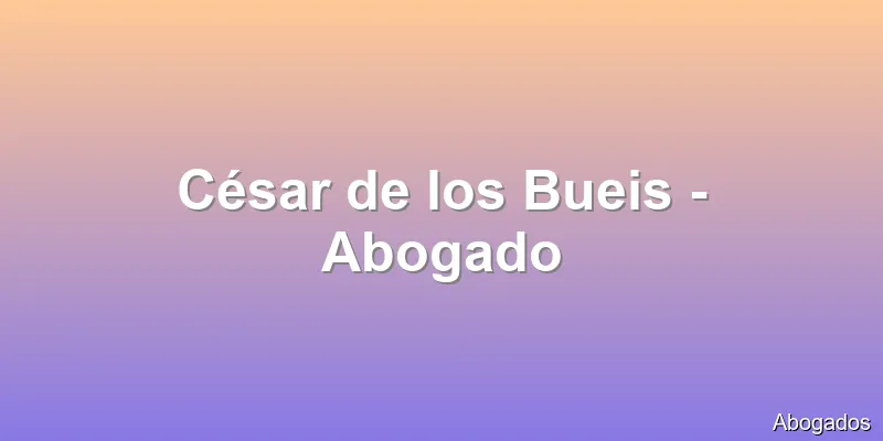 César de los Bueis - Abogado