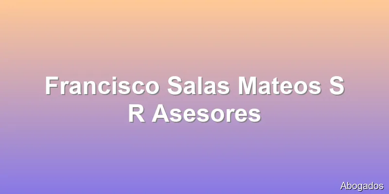 Francisco Salas Mateos S R Asesores