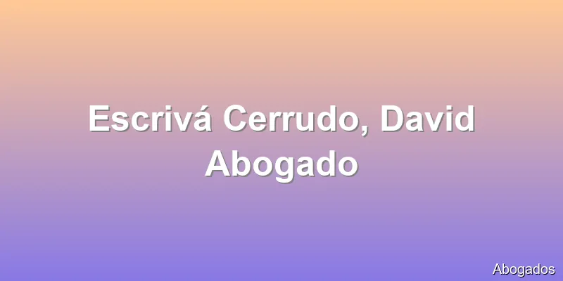 Escrivá Cerrudo, David Abogado
