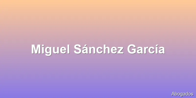 Miguel Sánchez García