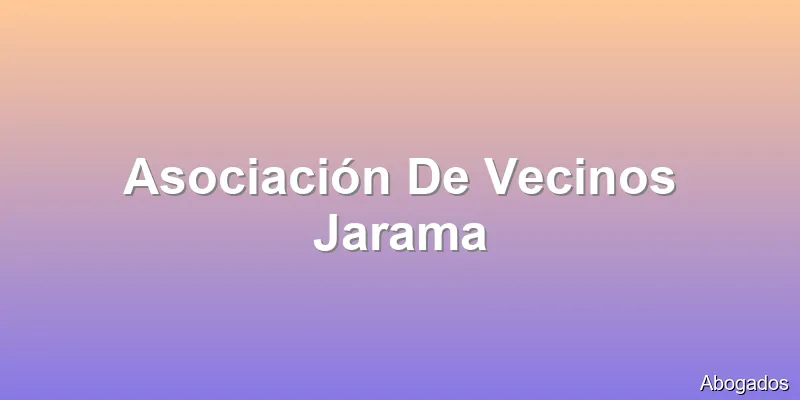 Asociación De Vecinos Jarama