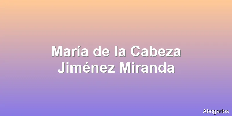 María de la Cabeza Jiménez Miranda