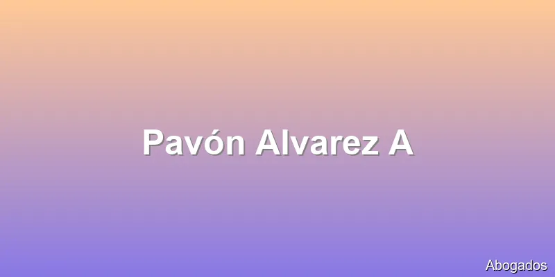 Pavón Alvarez A