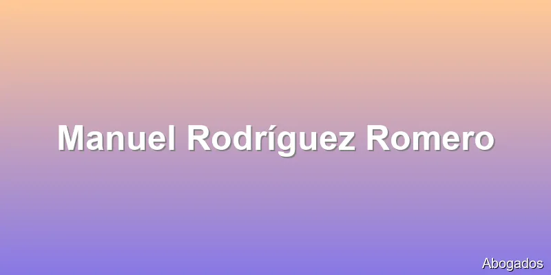 Manuel Rodríguez Romero