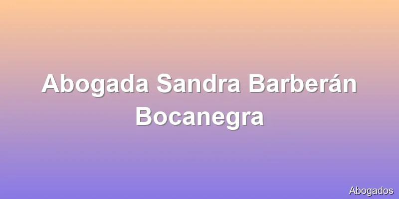 Abogada Sandra Barberán Bocanegra