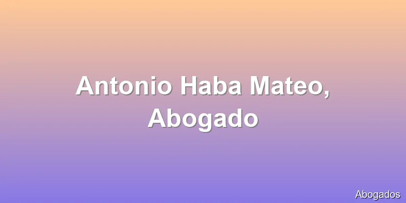 Antonio Haba Mateo, Abogado