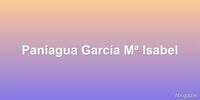 Paniagua García Mª Isabel