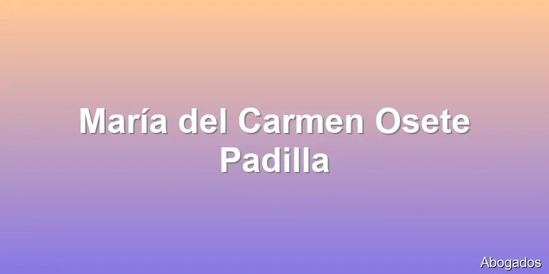 María del Carmen Osete Padilla