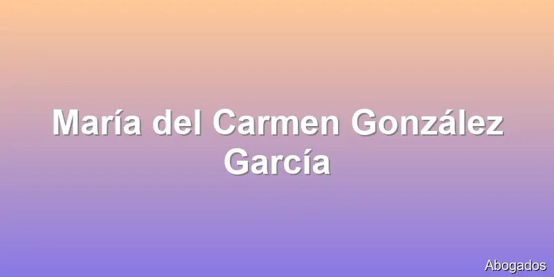 María del Carmen González García