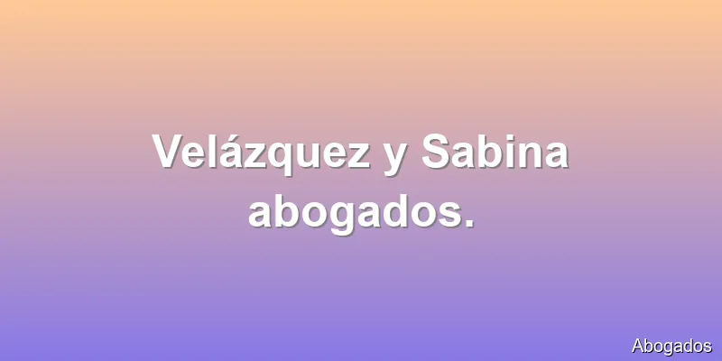 Velázquez y Sabina abogados.