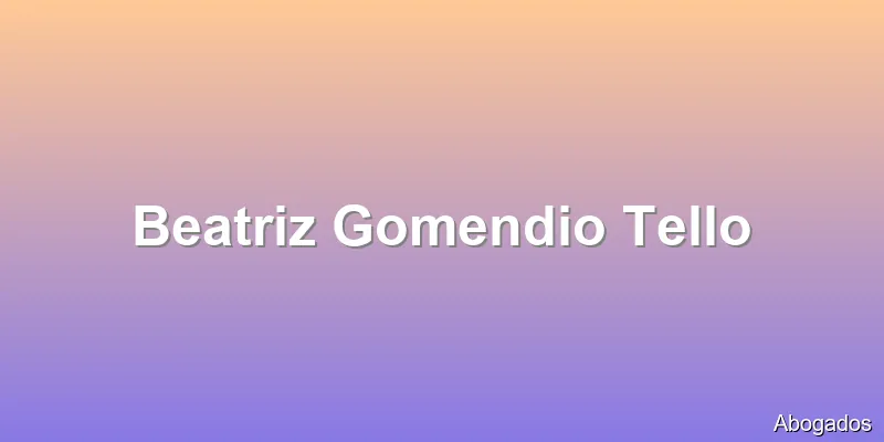 Beatriz Gomendio Tello
