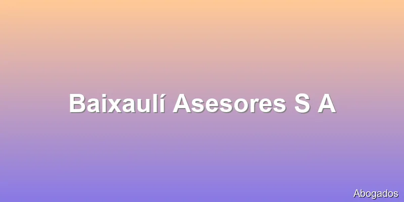Baixaulí Asesores S A