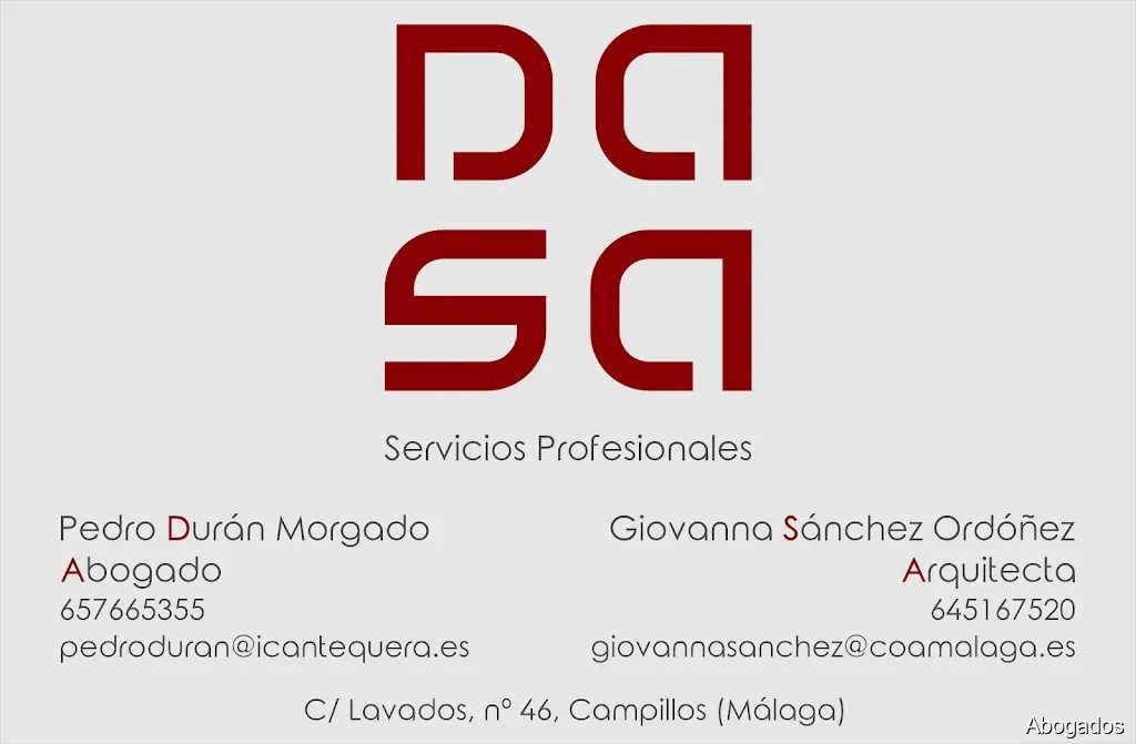 DASA SERVICIOS PROFESIONALES. ABOGADO-ARQUITECTA