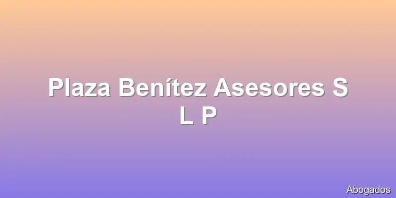 Plaza Benítez Asesores S L P